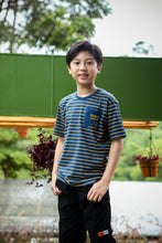 Muat gambar ke penampil Galeri, Kaos Salur Anak Laki Biru/ Boys Striped T-Shirt/ RJ Kids Boy Little Explorer