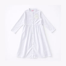 Muat gambar ke penampil Galeri, Ghamis Anak Perempuan Putih/ Girls Maxi Cotton Poplin Dress White/ RJG Picnic Time