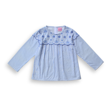 Muat gambar ke penampil Galeri, Blus Lengan Panjang Anak Perempuan Biru/ Girls Long Sleeve Blouse Blue/ RJG Bouquet de fleurs