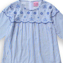 Muat gambar ke penampil Galeri, Blus Lengan Panjang Anak Perempuan Biru/ Girls Long Sleeve Blouse Blue/ RJG Bouquet de fleurs
