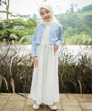 Muat gambar ke penampil Galeri, Ghamis Anak Perempuan Biru/ Girls Maxi Cotton Poplin Dress Blue/ RJG Picnic Time
