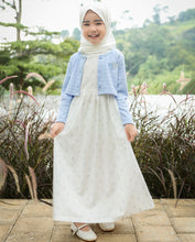 Muat gambar ke penampil Galeri, Ghamis Anak Perempuan Biru/ Girls Maxi Cotton Poplin Dress Blue/ RJG Picnic Time