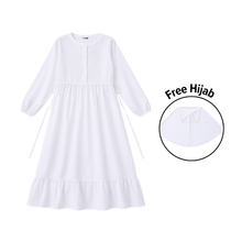 Muat gambar ke penampil Galeri, Rodeo - Gamis Wanita - Aziza Gamis - White