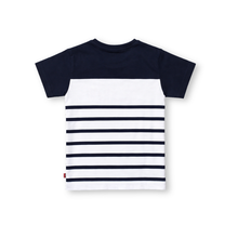 Muat gambar ke penampil Galeri, Kaos Salur Anak laki Navy/ Boys Striped T-Shirt Navy/ RJ kids Boy Sky Blue