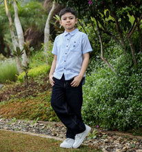 Muat gambar ke penampil Galeri, Kaos Salur Anak laki Navy/ Boys Striped T-Shirt Navy/ RJ kids Boy Sky Blue