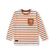 Muat gambar ke penampil Galeri, Kaos Salur Anak Laki Cokelat/ Boys Striped T-Shirt Brown/ RJ kids Boy Latte Club