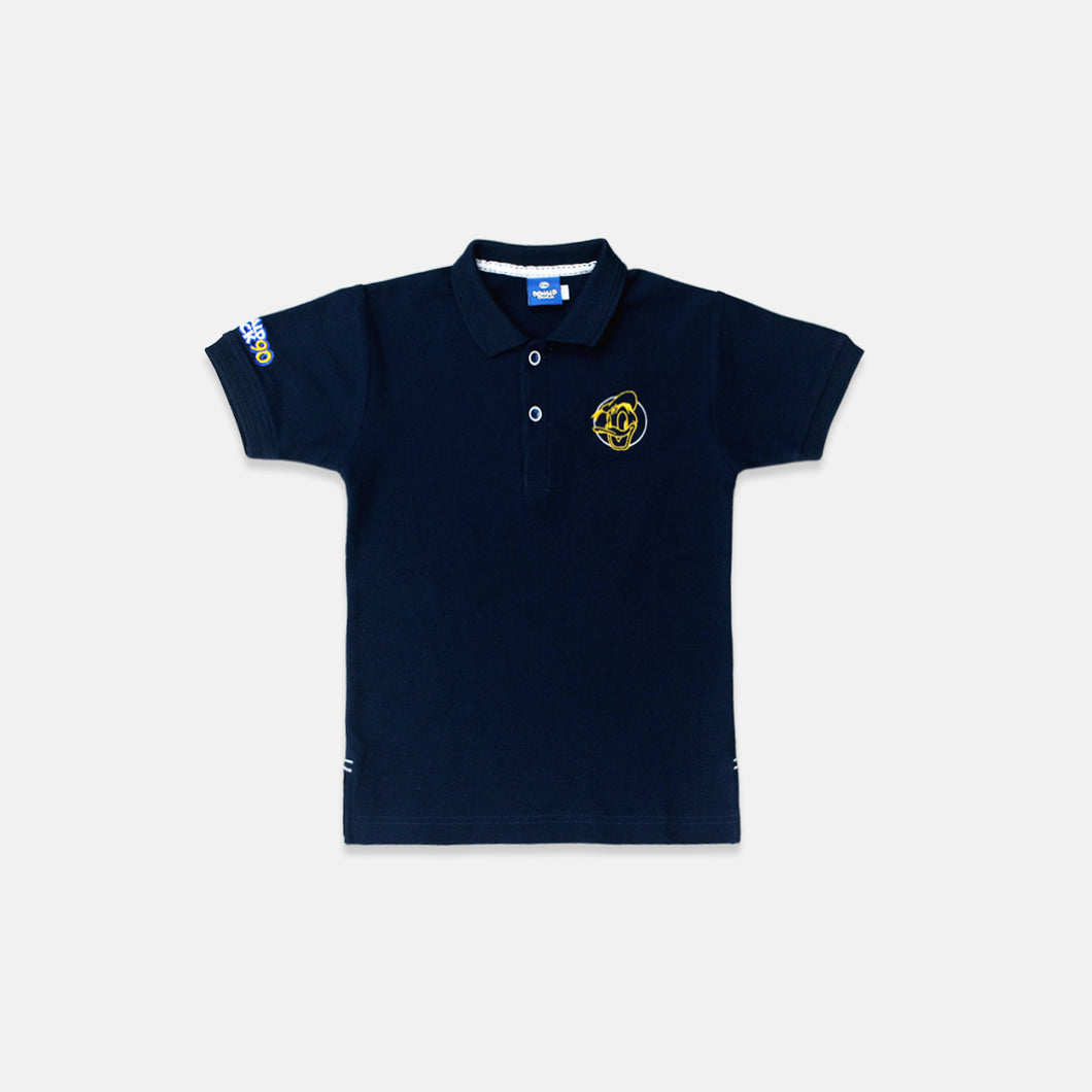 Polo Shirt Basic/ Kaos Navy/ Printing 90th Donald Duck