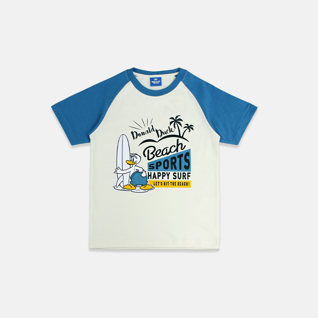 Tshirt/ Kaos Anak Laki Cream Blue/ Donald Duck Printing