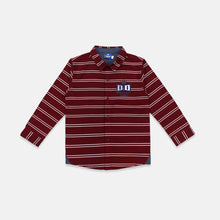 Load image into Gallery viewer, Shirt/ Kemeja Anak Laki Striped Marron White/ Donald Duck Look Style