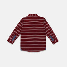 Load image into Gallery viewer, Shirt/ Kemeja Anak Laki Striped Marron White/ Donald Duck Look Style