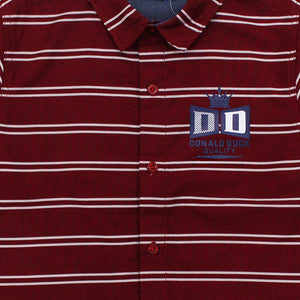 Shirt/ Kemeja Anak Laki Striped Marron White/ Donald Duck Look Style