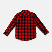 Load image into Gallery viewer, Shirt/ Kemeja Lengan Panjang Red Black/ Donald Duck Label Basic