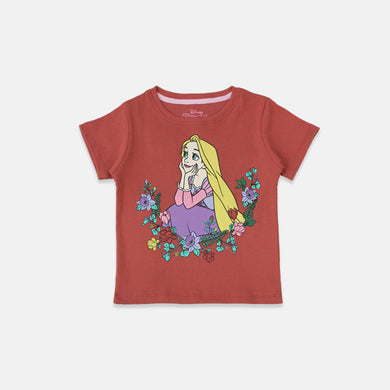 Tshirt/ Kaos Anak Perempuan Red/ Disney Princess Rapunzel Flowers