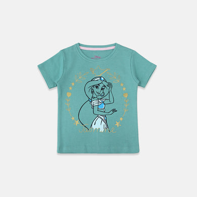 Tshirt/ Kaos Anak Perempuan Green/ Disney Princess Jasmine Smile