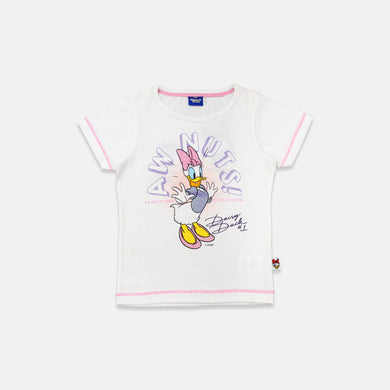 Tshirt/ Kaos Anak Perempuan White/ Daisy/ 90th Donald Duck