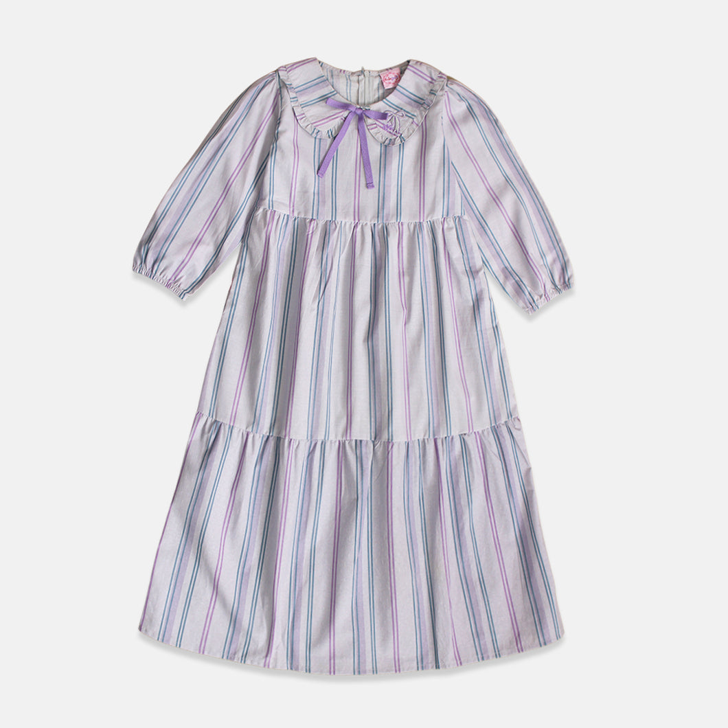 Shirt dress maxi cotton/ Ghamis dress katun Purple/ Rodeo Junior Girl Festive