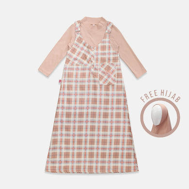 Overall Maxi Dress/ Overall Dress Panjang Anak/ Rodeo Junior Girl/ Nature Tones
