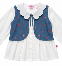 Muat gambar ke penampil Galeri, Blus Anak Perempuan Putih/ Girls Blouse White/ RJG Holiday Sparkle