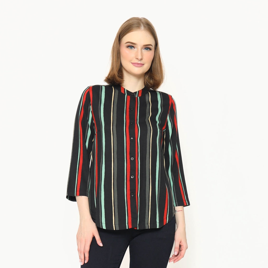 Rodeo - Kemeja Wanita - Qeiza Shirt - Black Green