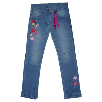 Celana Panjang Jeans Anak Perempuan Denim Embrodery Daisy