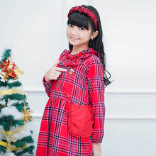 Load image into Gallery viewer, Mini Dress/ Dress Pendek Anak Red/ Daisy Star Light Checked