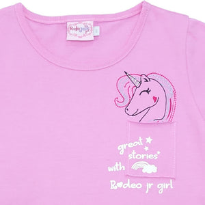 T-shirt / Baju Anak Perempuan / Rodeo Junior Girl / Pink / Unicorn Series