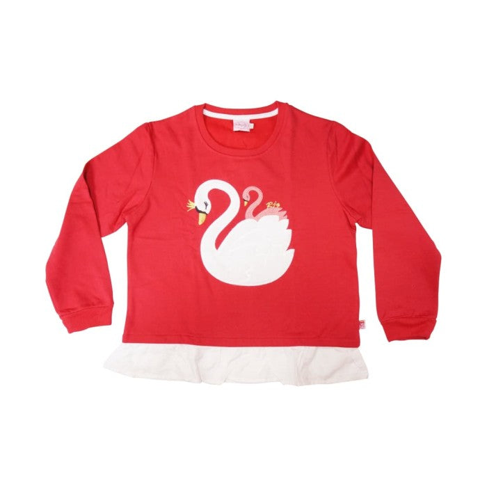Sweater Anak Perempuan / Rodeo Junior Girl / Red / Swan Embroidery