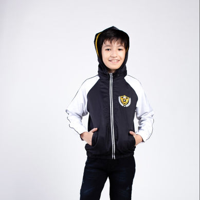 Jaket Anak Laki / Rodeo Junior / Black-White / Microfiber / Water Resistance