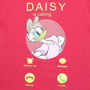 T-shirt / Kaos Anak Perempuan / Daisy / Red / Cotton / Print