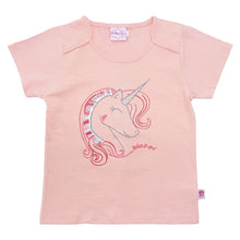 Load image into Gallery viewer, T-shirt / Baju Anak Perempuan / Rodeo Junior Girl / Peach / Print Unicorn