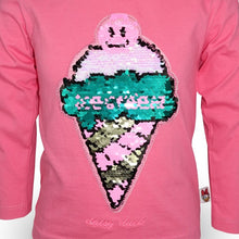 Load image into Gallery viewer, Blouse/Kaos Anak Perempuan / Pink / Daisy Duck / Sequin Ice Cream Logo