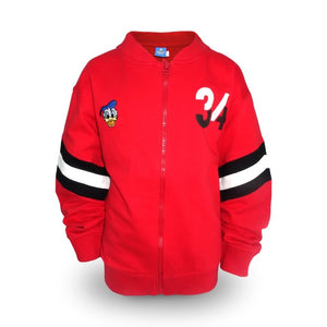 Varsity Jacket Anak Laki-laki Donald Duck Red Cotton Terry