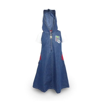Overall Hoodie Jeans Anak Perempuan Blue / Rodeo Junior Girl / Sleeveless Denim