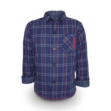 Shirt / Kemeja Anak Laki / Rodeo Junior / Navy Yarn Dyed Cotton