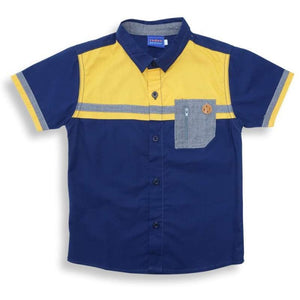 Shirt / Kemeja Anak Laki / Rodeo Junior /  Navy-Orange / Cotton
