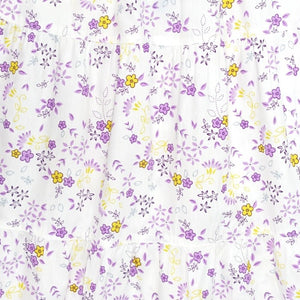Rok Panjang Anak Permpuan Daisy White Full Print Flower
