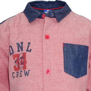 Shirt / Kemeja Anak Laki-laki Red / Merah Donald Crew