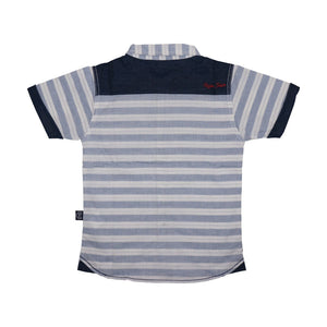 Shirt / Kemeja Anaj Laki / Rodeo Junior / Blue-White Stripe Yarn Dyed