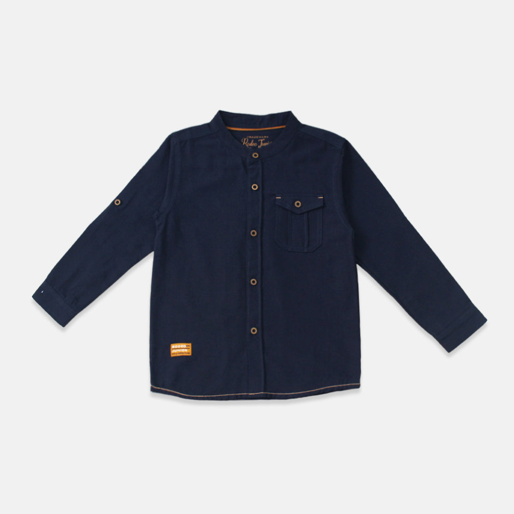 Shirt/ Kemeja Anak Laki Navy/ Rodeo Junior Linen Shirt