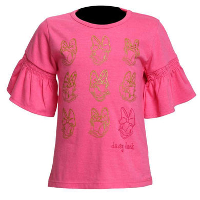 Blouse Anak Perempuan Pink Daisy Printed Logo