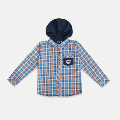 Shirt/ Kemeja Anak Laki/ Rodeo Junior Hoody Navy Checked Shirt