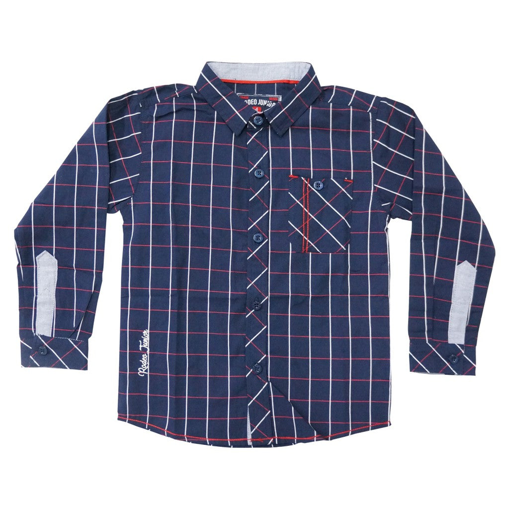 Shirt / Kemeja Anak Laki / Rodeo Junior / Navy / Cotton Comfort