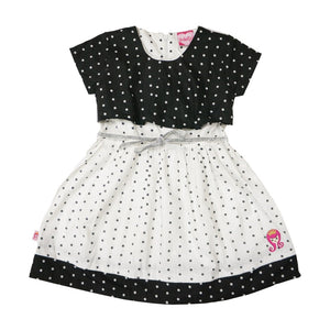 Dress Anak Perempuan / Rodeo Junior Girl / Black-White / Cotton