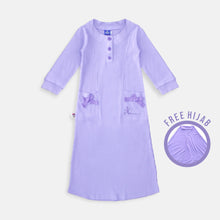 Load image into Gallery viewer, Maxi long/ Ghamis Dress Waffle Purple/ Daisy Duck Gorgeous
