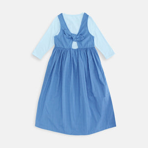 Maxi Overall/ Dress panjang linen anak Biru/ Daisy Duck Gorgeous