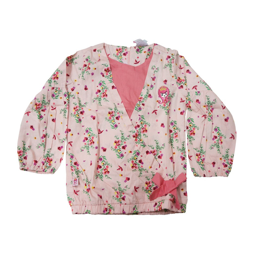 Shirt / Kemeja Anak Perempuan / Rodeo Junior Girl / Orange / Flower Print