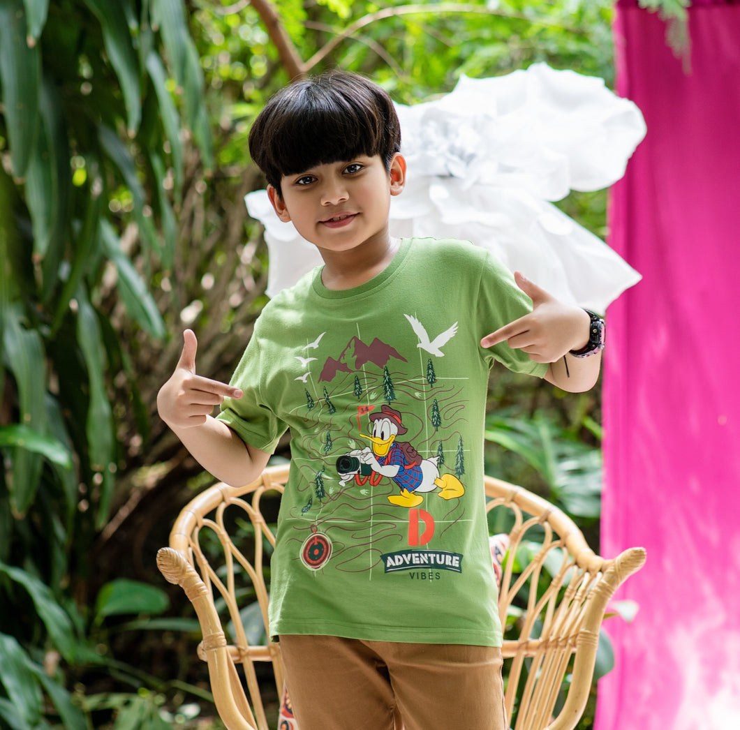 Tshirt/ Kaos Anak Laki/ Donald Duck Light Green Printing