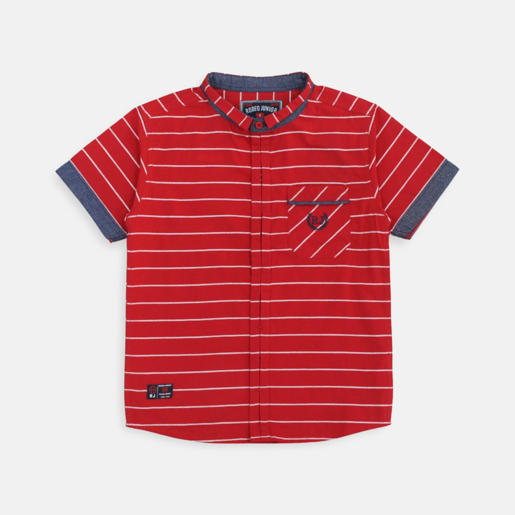 Shirt/ Kemeja Anak Laki/ Rodeo Junior Boy Red Striped Shirt