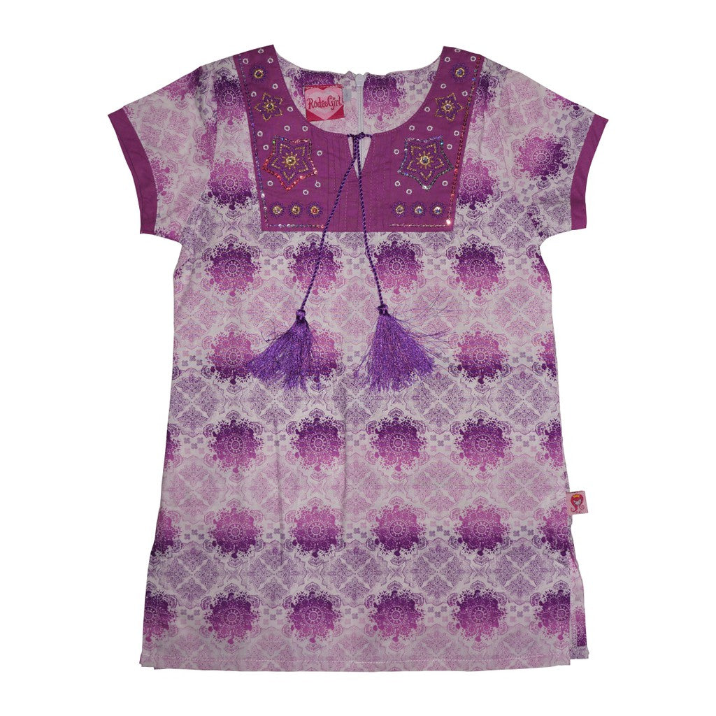 Blouse Anak Perempuan / Rodeo Junior Girl / Purple / Full Print Cotton
