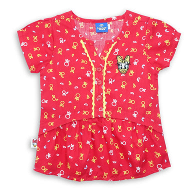 Shirt / Kemeja Anak Perempuan / Rodeo Junior Girl / Red / Full Print Cotton